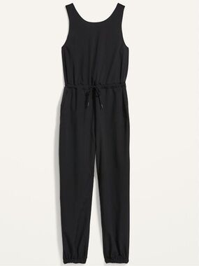 Old Navy Black Sleeveless Drawstring Jumpsuit